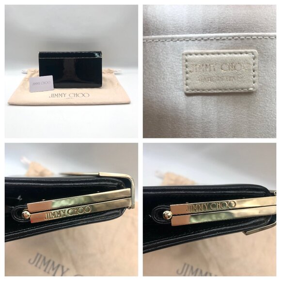 Jimmy Choo Black Patent Leather Cayla Clutch - Picture 10 of 11